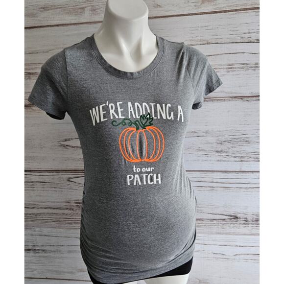 Motherhood Maternity Gray Fall Pumpkin Graphic Tee sz XS - Picture 4 of 5